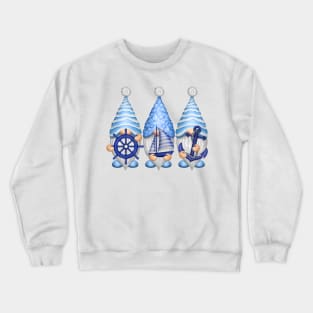 Gnome Sailors, Nautical Gnomies Crewneck Sweatshirt